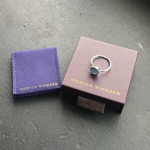 Monica Vinader Siren Gemstone Ring in Silver